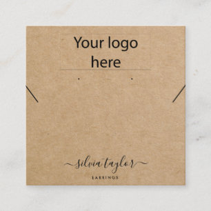 Your logo jewellery necklace earring display card