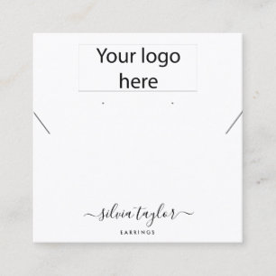 Your logo jewellery necklace earring display card