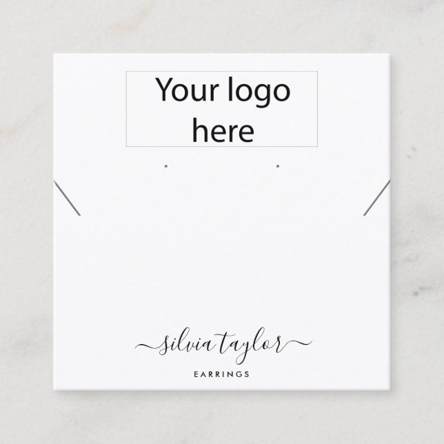Your logo jewellery necklace earring display card (Front)