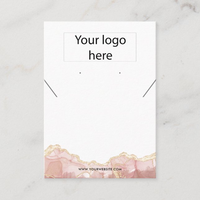 Your logo jewellery necklace earring display card (Front)