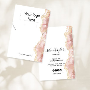 Your logo jewellery necklace earring display card