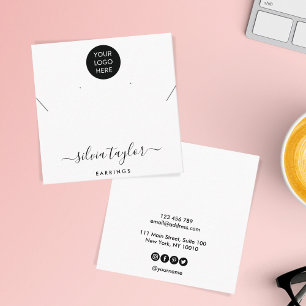 Your logo jewellery necklace earring display card 