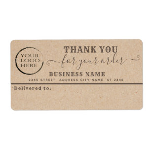 Your logo Kraft thank you business mailing label