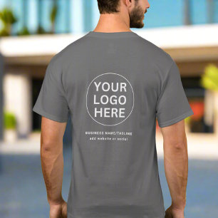 Your Logo l Employee Staff Corporate Branding Grey T-Shirt