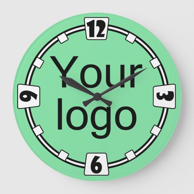 Your logo, logo, simple, minimalist, office large clock (Front)