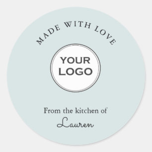 Your logo 'Made with love' Blue Classic Round Sticker