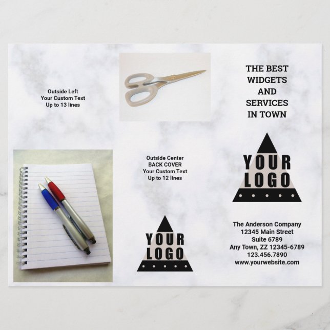 Your Logo Marble 5 Photo Promo Tri Fold Brochure (Front)