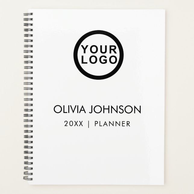 Your Logo Minimalist Black White 2024 Planner (Front)