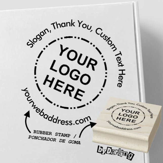 Your Logo Minimalist Modern Custom Text Rubber Stamp (Your Logo Here Modern Professional Custom Stamp - Photo Credit: Mockupbee (Unsplash))