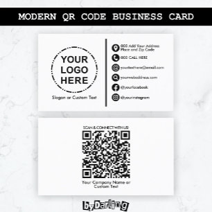 Your Logo Minimalist Modern QR Code Business Card