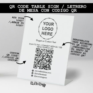 Your Logo Minimalist Modern QR Code Pedestal Sign