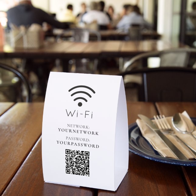 Your Logo Minimalist White Wi-Fi QR Code (Insitu(Restaurant))