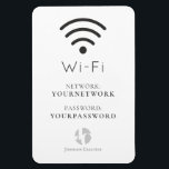 Your Logo Minimalist White Wi-Fi Sign Magnet<br><div class="desc">This minimalist Wi-Fi network and password pedestal sign features a white background with your logo. Personalise it for your needs. You can find matching products at my store.</div>