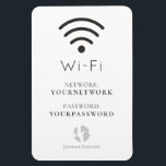 Your Logo Minimalist White Wi-Fi Sign Magnet<br><div class="desc">This minimalist Wi-Fi network and password pedestal sign features a white background with your logo. Personalise it for your needs. You can find matching products at my store.</div>