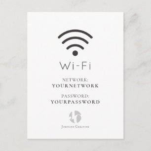 Your Logo Minimalist White Wi-Fi Sign Postcard