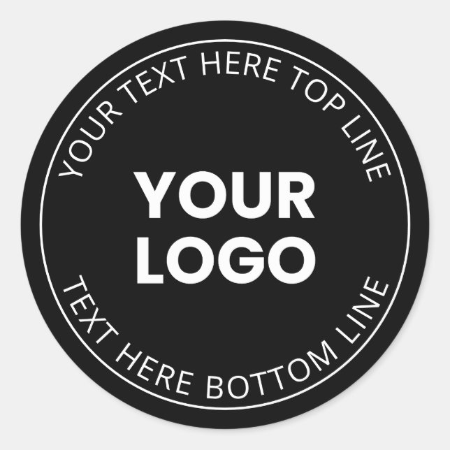 Your Logo Minimalistic Style Classic Round Sticker (Front)