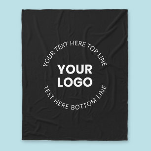 Your Logo Minimalistic Style Fleece Blanket