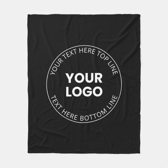 Your Logo Minimalistic Style Fleece Blanket (Front)