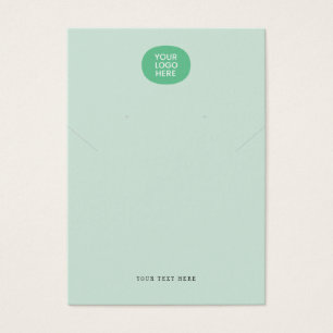 Your Logo Mint Green Necklace Earring Display Card