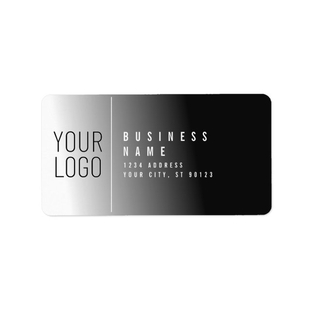 Your Logo | Modern Black & White Return Address Label (Front)