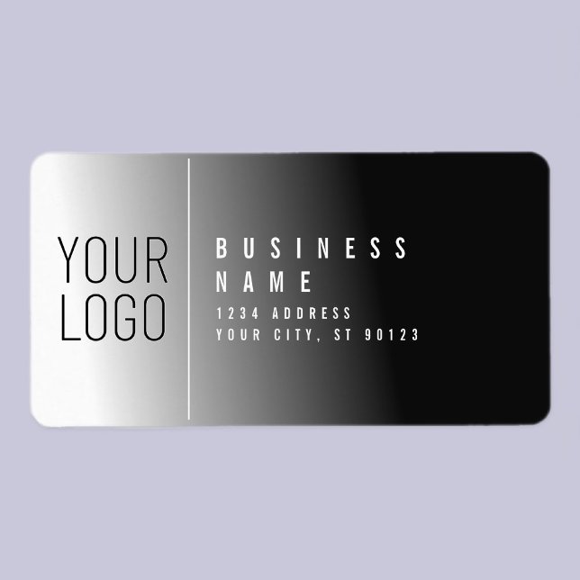 Your Logo | Modern Black & White Return Address Label (Creator Uploaded)