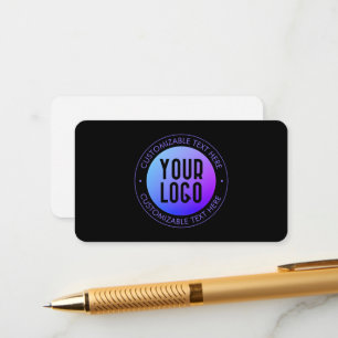 Your Logo & Modern Blue & Purple Ombre Gradient Enclosure Card