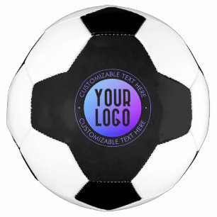 Your Logo & Modern Blue & Purple Ombre Gradient Football