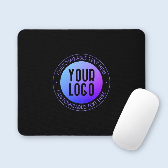 Your Logo & Modern Blue & Purple Ombre Gradient Mouse Mat (Creator Uploaded)