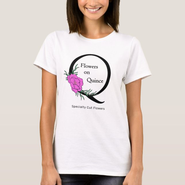 Your Logo Modern Custom Trendy Flower Farm T-Shirt (Front)