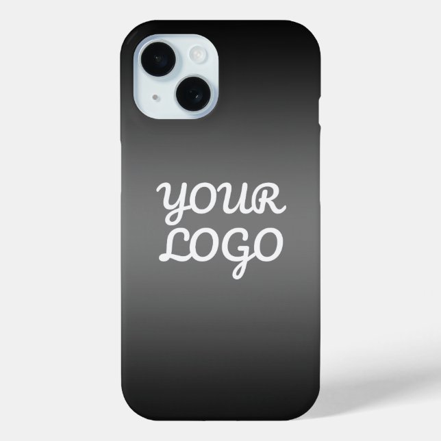 Your Logo & Modern Dark Grey Editable Colour Ombre Case-Mate iPhone Case (Back)