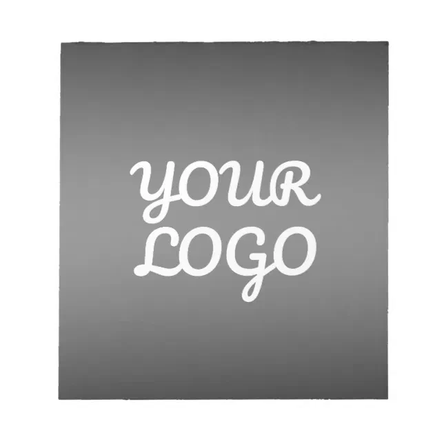 Your Logo & Modern Dark Grey Editable Colour Ombre Notepad | Zazzle