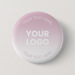 Your Logo   Modern Dusty Pink & White Ombre 6 Cm Round Badge