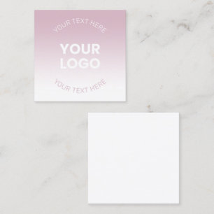 Your Logo   Modern Dusty Pink & White Ombre Calling Card