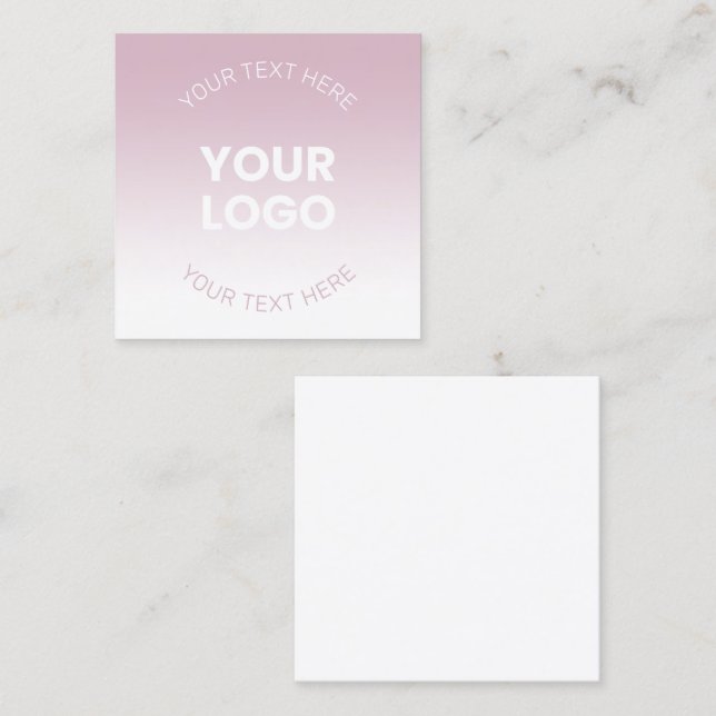 Your Logo | Modern Dusty Pink & White Ombre Calling Card (Front/Back)