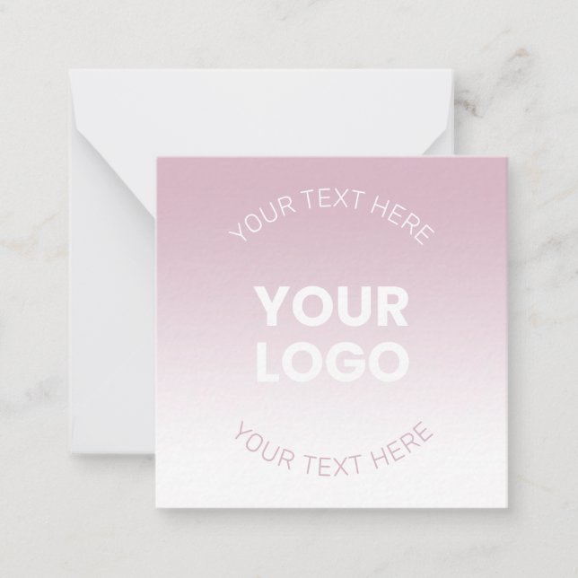 Your Logo | Modern Dusty Pink & White Ombre Card (Front)