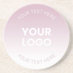 Your Logo Modern Dusty Pink & White Ombre Coaster