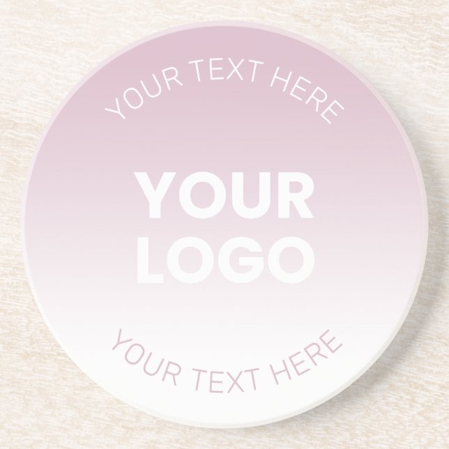 Your Logo | Modern Dusty Pink & White Ombre Coaster (Front)