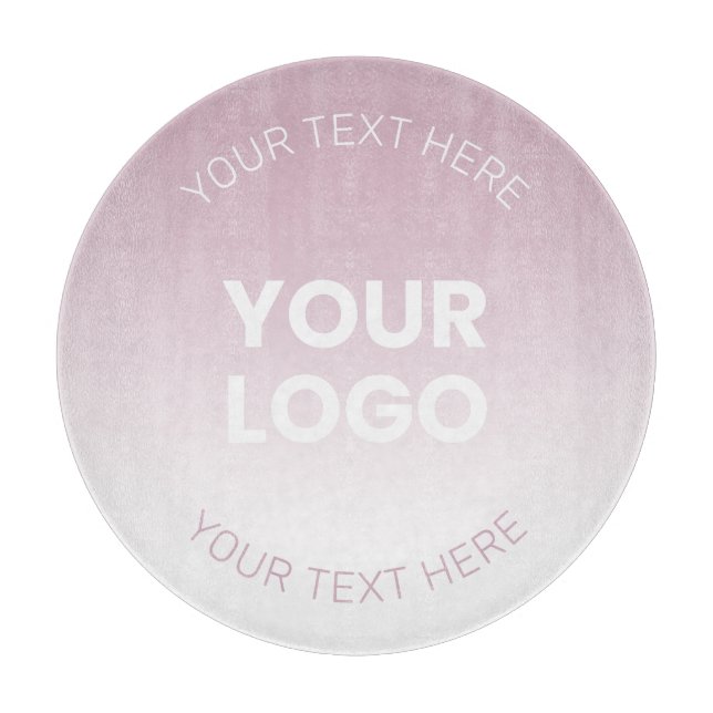 Your Logo | Modern Dusty Pink & White Ombre Cutting Board (Front)