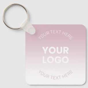 Your Logo   Modern Dusty Pink & White Ombre Key Ring