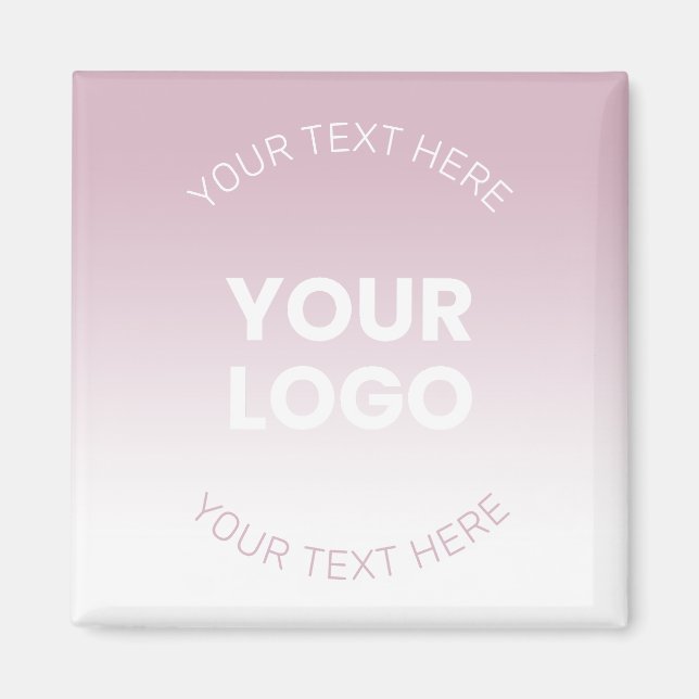 Your Logo | Modern Dusty Pink & White Ombre Magnet (Front)