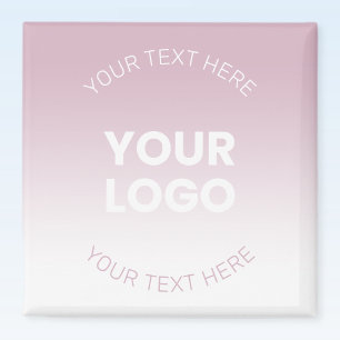 Your Logo   Modern Dusty Pink & White Ombre Magnet