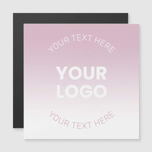 Your Logo | Modern Dusty Pink & White Ombre Magnetic Invitation (Front/Back)