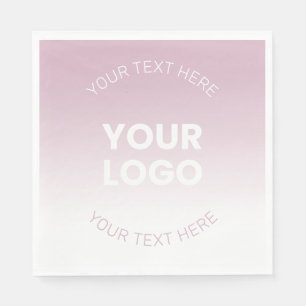 Your Logo   Modern Dusty Pink & White Ombre Napkin
