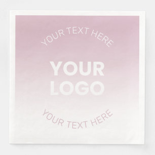 Your Logo   Modern Dusty Pink & White Ombre Napkin