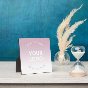 Your Logo   Modern Dusty Pink & White Ombre Plaque