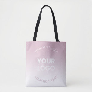 Your Logo   Modern Dusty Pink & White Ombre Tote Bag