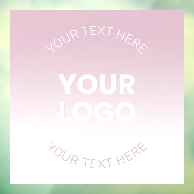 Your Logo | Modern Dusty Pink & White Ombre Window Cling (Sheet 3)