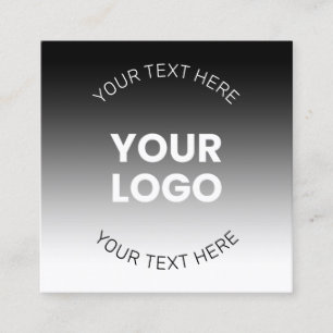 Your Logo   Modern Editable Black & White Gradient Calling Card