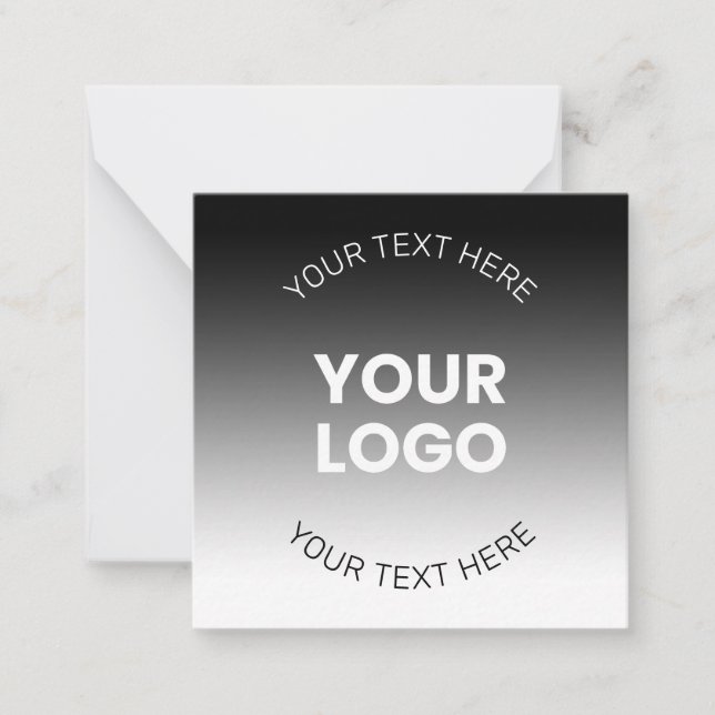 Your Logo | Modern Editable Black & White Gradient Card (Front)