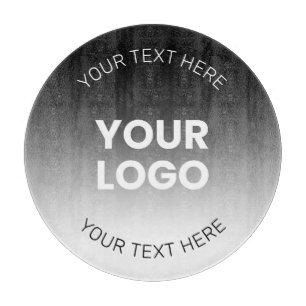 Your Logo   Modern Editable Black & White Gradient Cutting Board